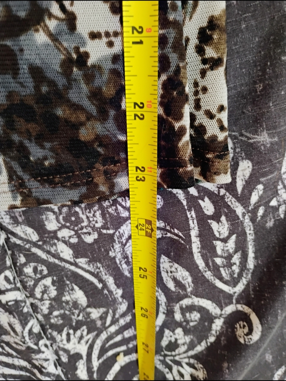 Coldwater Creek Teal Brown Cream Wrap-Style Blouse - Picture 10 of 10